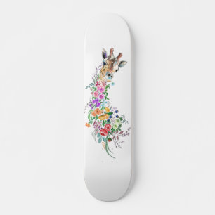Skate Flores Coloridas Buquê Girafa - Moderna Desenho