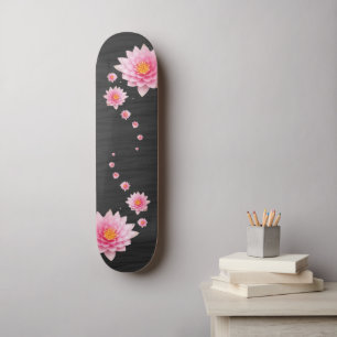 Skate Flores De Lotus Rosa Flutuantes Elegantes