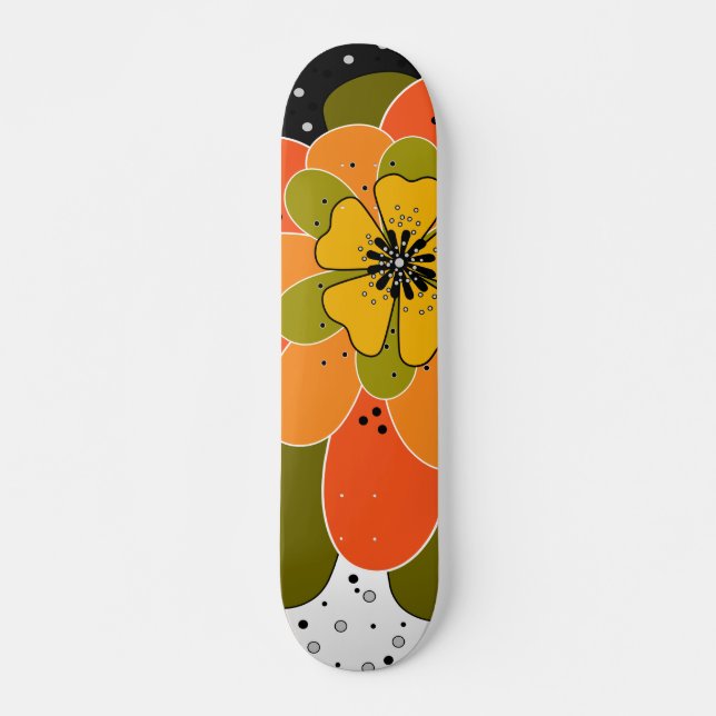 Skate Flores de outono, flor, ilustração (Frente)