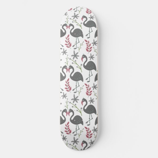 Skate Flores de padrão sem costura, de flamingo, rosa, f (Frente)
