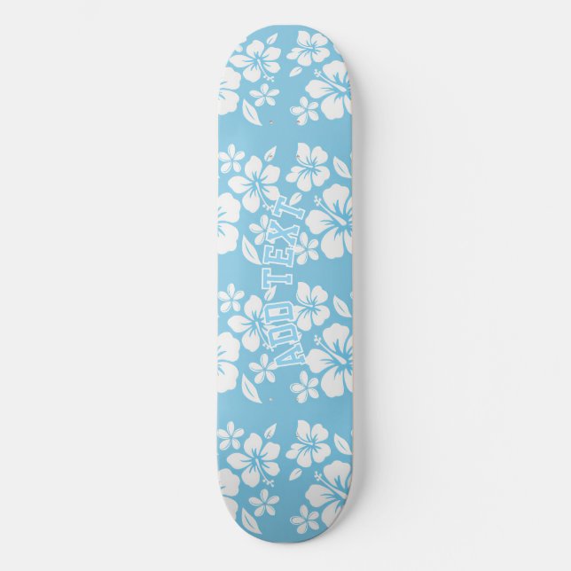 Skate Flores de Praia Azul Tropicais (Frente)