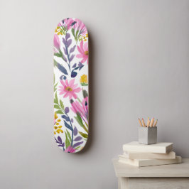 Skate Flores de Primavera | Aquarela Floral Pastel Bonit
