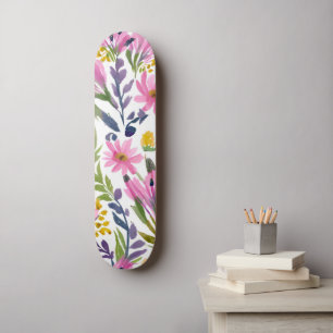 Skate Flores de Primavera   Aquarela Floral Pastel Bonit