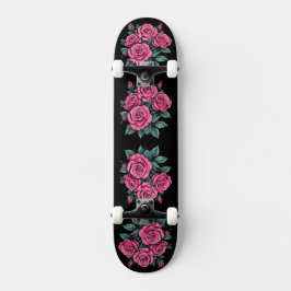 Skate Flores de Rosa Rosa