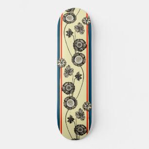 Skate Flores De Vintagem Francesas Legal Desenho Retroro