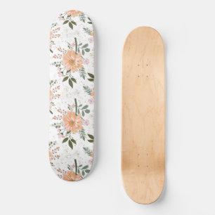 Skate flores em fundo branco