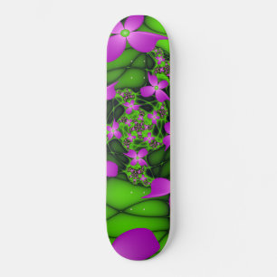 Skate Flores Fractais Verdes Rosa-Rosa-Abstrato modernas