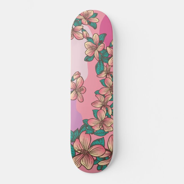 Skate Flores havaianas de Hibiscus Rosa (Frente)