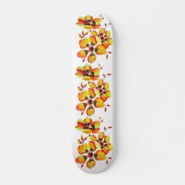 Skate Flores Laranja Elegantes - Personalize seu