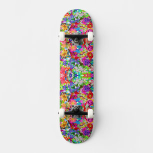 Skate Flores mágicas coloridas fofas