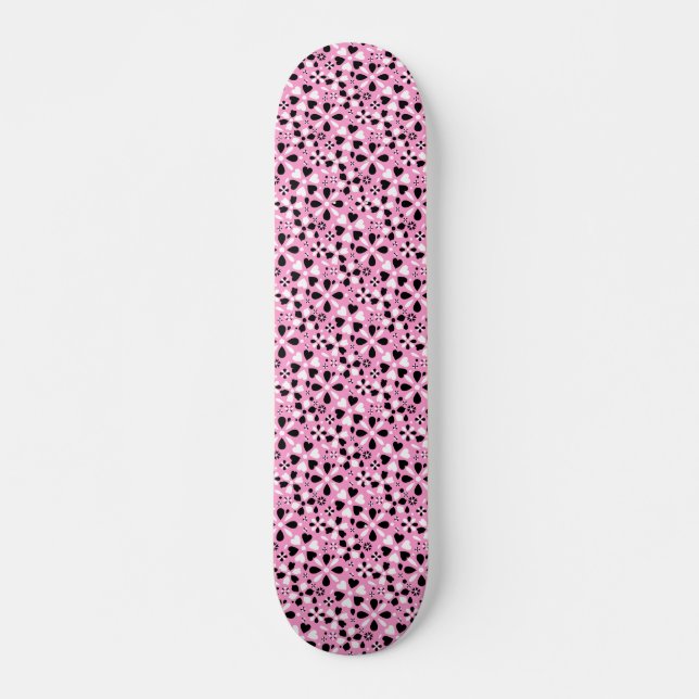 Skate Flores pretas e brancas fofas (Frente)