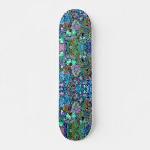 Skate Flores Psicodélicas de Verde limão e Roxo