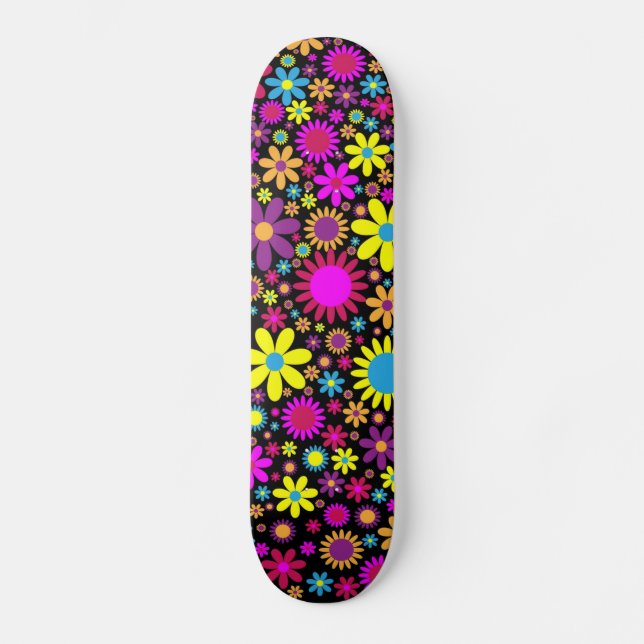 Skate Flores Psicodélicas Vibrantes no Bloom-67566 (Frente)
