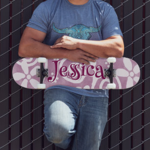 Skate Flores Redemoinhos Personalizados com o padrão Ros