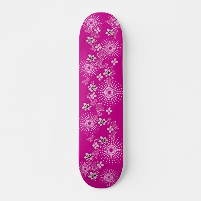 Skate Flores Rosa Girly (Frente)