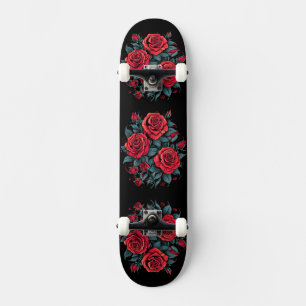 Skate Flores Rosa Vermelha