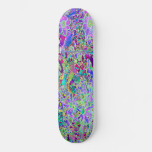 Skate Flores roxas e cor-de-Abstrato Trippy