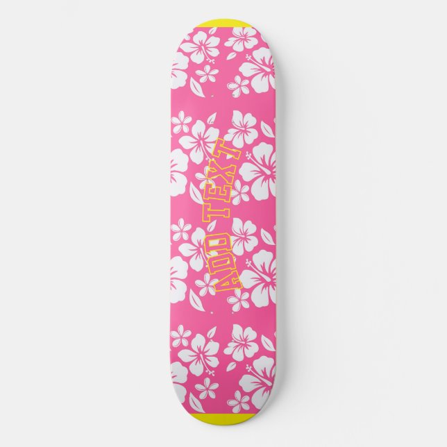 Skate Flores Tropicais De Praia Rosa (Frente)
