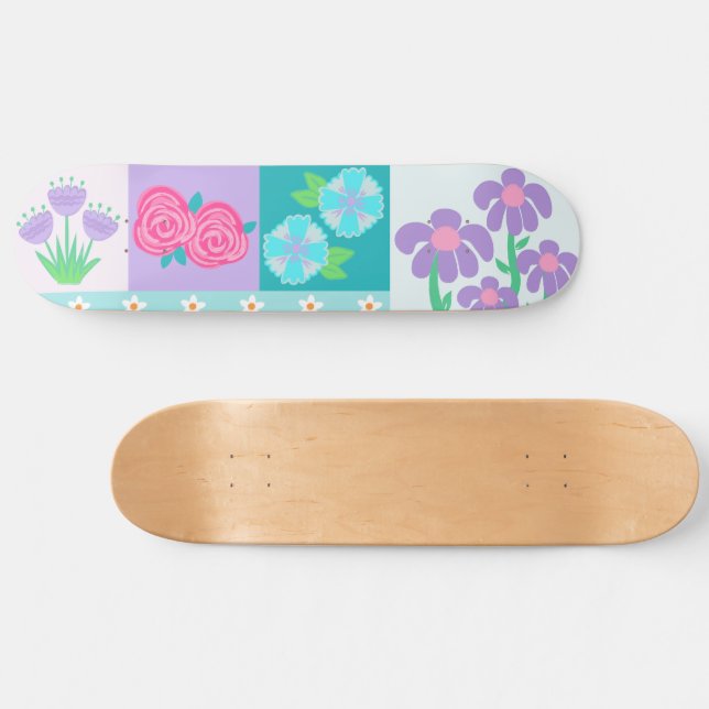 Skate Flores Vibrantes em Flor Design (Horz)