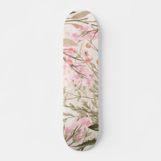 Skate Floresta verde-aquosa de coral rosa-claro floral