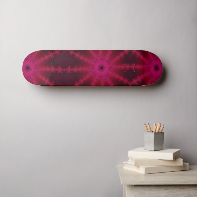 Skate Fluorescente - Abstrato de Starfish Fractal, Rosa, (Arte de parede (Horz))
