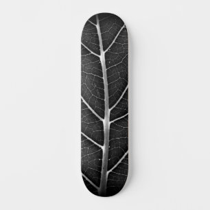 Skate Folha brilhante em preto e branco close-up