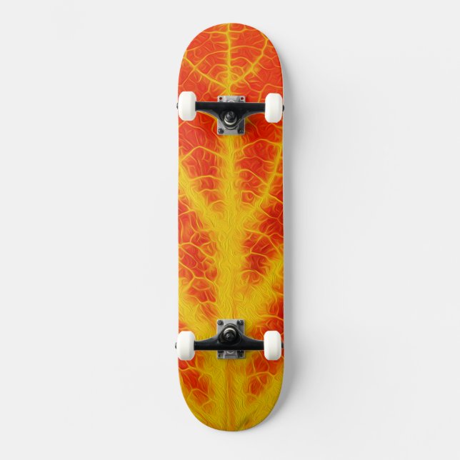 Skate Folha de Aspen Vermelha e Amarela #10 (Frente)