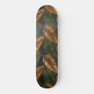Skate Folha de Palmeira Marrom Cobre Preto Glam Tropical