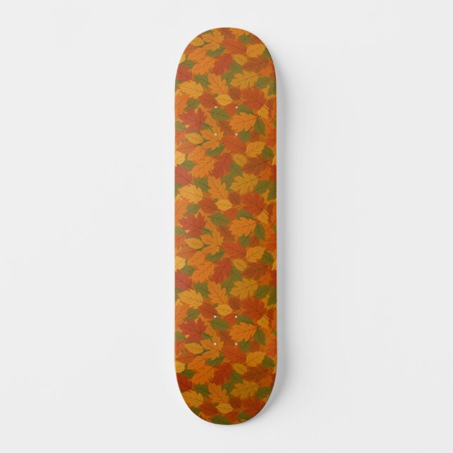 Skate Folhas clássicas de outono com padrão (Frente)