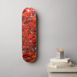 Skate Folhas de Mapeamento Vermelho Japonês Elegante