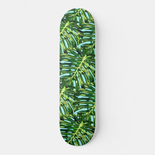 Skate Folhas de Monstera Tropicais - Viagem da Natureza (Frente)