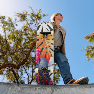 Skate Folhas de Monstera Tropical de Verão