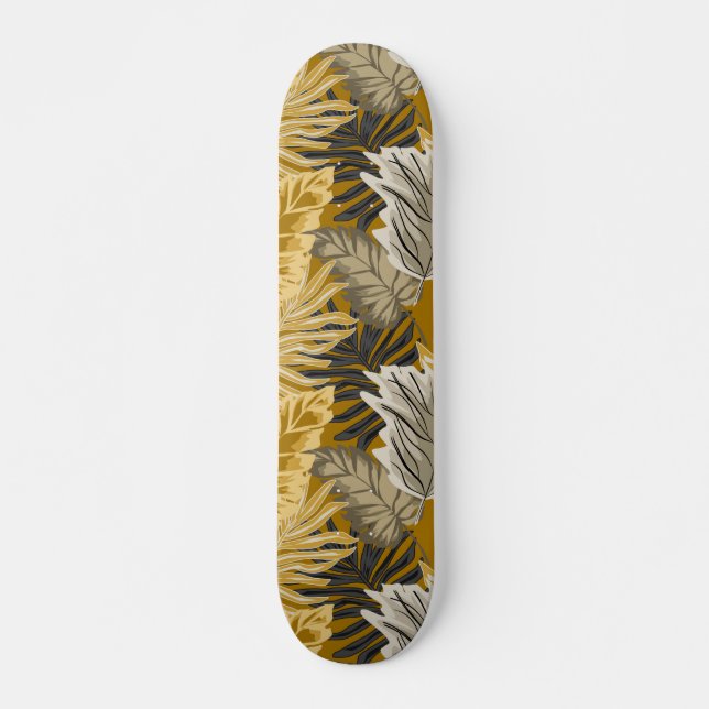 Skate Folhas de palma, tropicais, botânicas, selvas, flo (Frente)