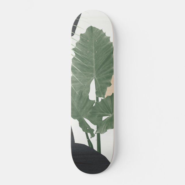 Skate Folhas Tropicais Abstrato Finesse #1 #tropical (Frente)