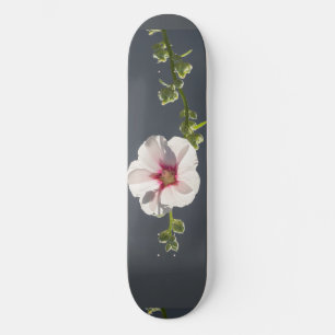 Skate Folhas verdes e verdes, cor-de-rosa, com flor rosa