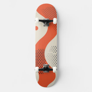 Skate Forma laranja ondulada com pontos pretos