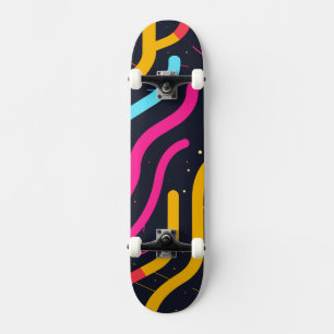 Skate Formas coloridas e curvas a preto