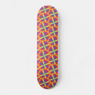Skate Formas Florais Laranja Vibrante