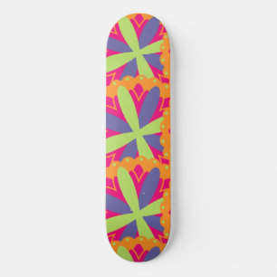 Skate Formas Florais Laranja Vibrante