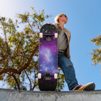Skate Foto do Espaço Celestial Preto e Roxo