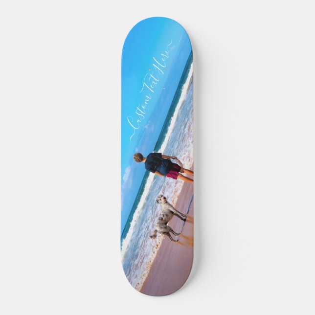 Skate Foto e texto personalizados - seu próprio Design - (Frente)