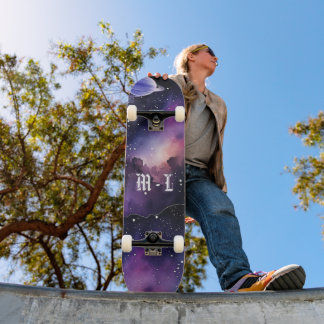 Skate Foto Monograma Inicial da Galáxia Nebulosa Cósmica
