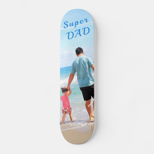 Skate Foto personalizada - Design único - Super PAI (Frente)