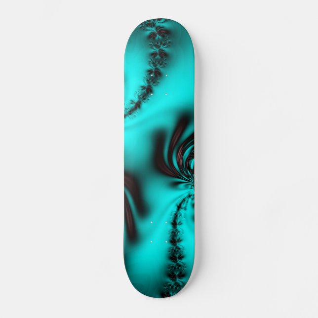 Skate Fractal azul-turquesa (Frente)