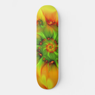 Skate Fractal cor-de-laranja verde de Verão quente