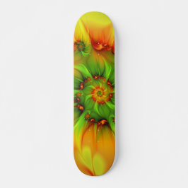 Skate Fractal cor-de-laranja verde de Verão quente