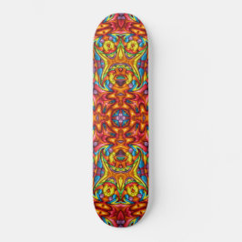 Skate Freaky Tiki Red Vintage Fractal Kaleidoscope
