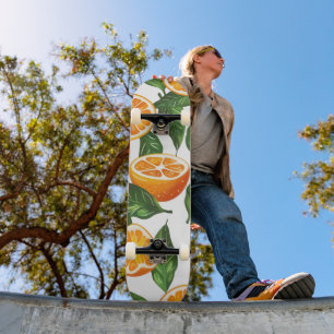 Skate Fruta Botânica Laranja Cítrica Seamless