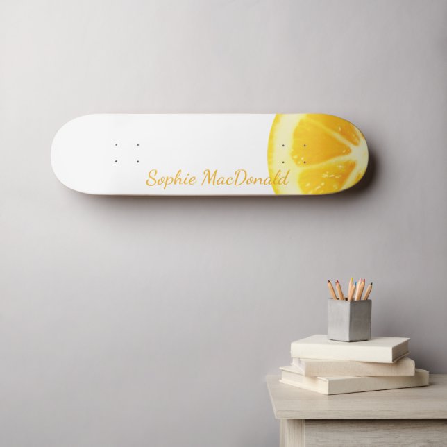 SKATE FRUTA DE LEMÃO AMARELO, DIVERTIDA POR ELEGANTES MI (Arte de parede (Horz))