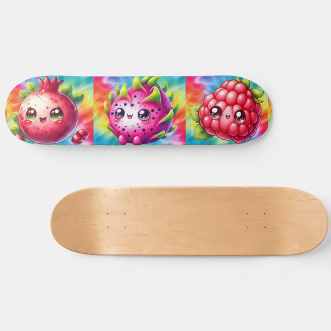 Skate Fruta do Dragão Feliz Tie-Dye (Horz)